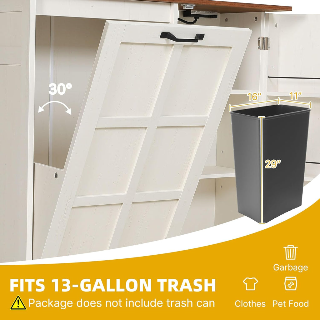 White Oak Tilt Out Trash Cabinet 13 Gallon P74922
