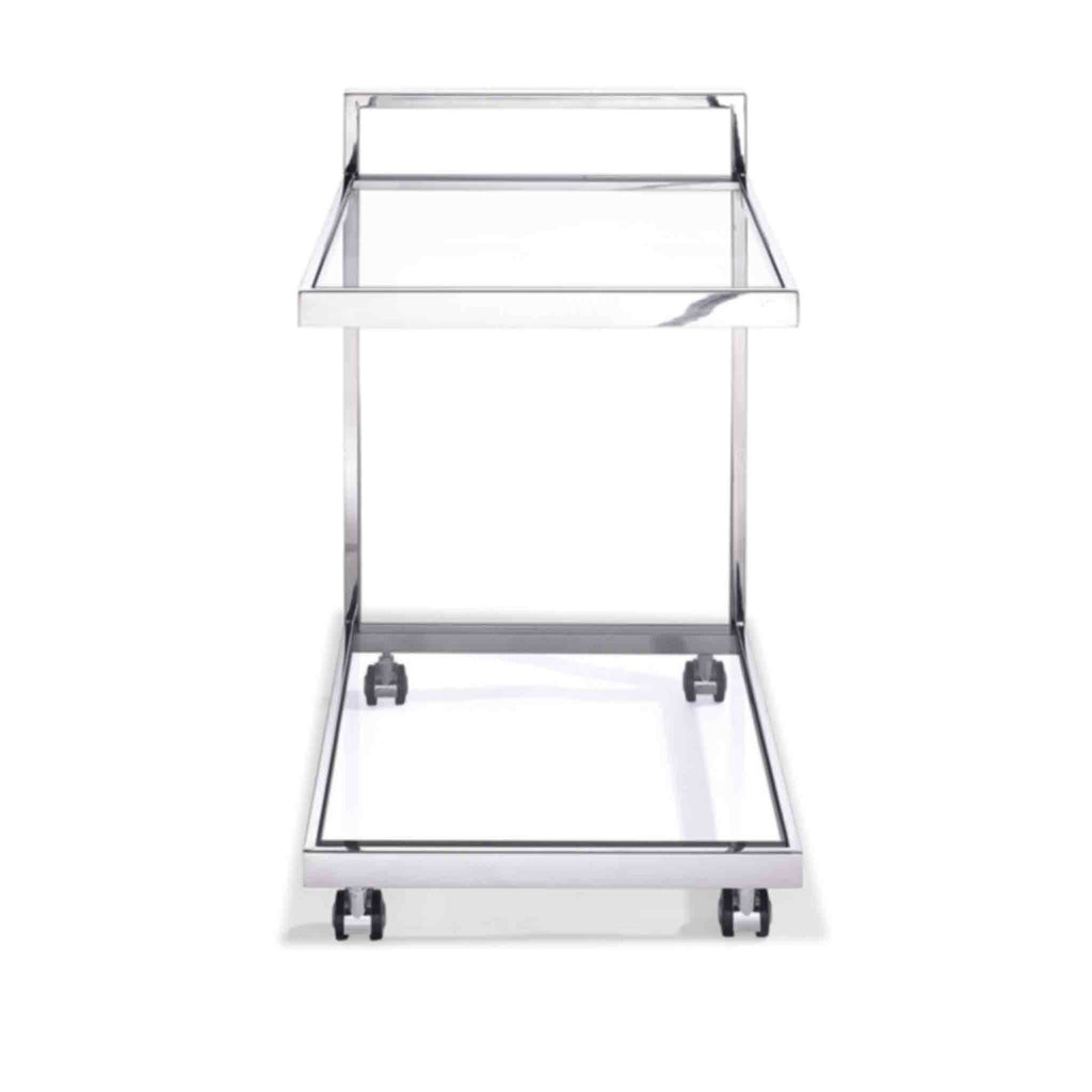 Clear Glass Side Table/Bar Cart T32063