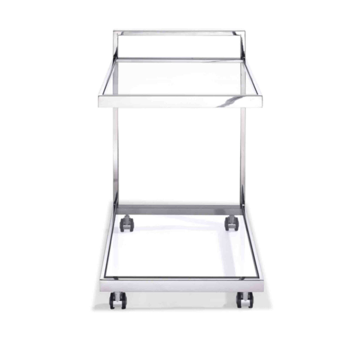 Clear Glass Side Table/Bar Cart T32063