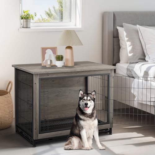 Grey Wooden Dog Kennel Table U52957