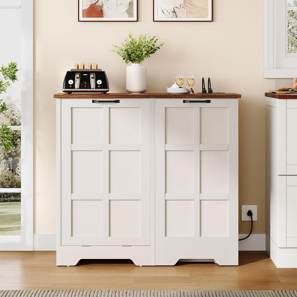 White Oak Tilt Out Trash Cabinet 13 Gallon P74922
