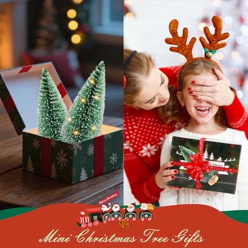 12 Pcs 4" Artificial Bottle Brush Trees with Lights Z47957