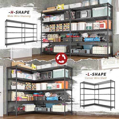 73''W 5-Tier Metal Wire Shelving Unit G658