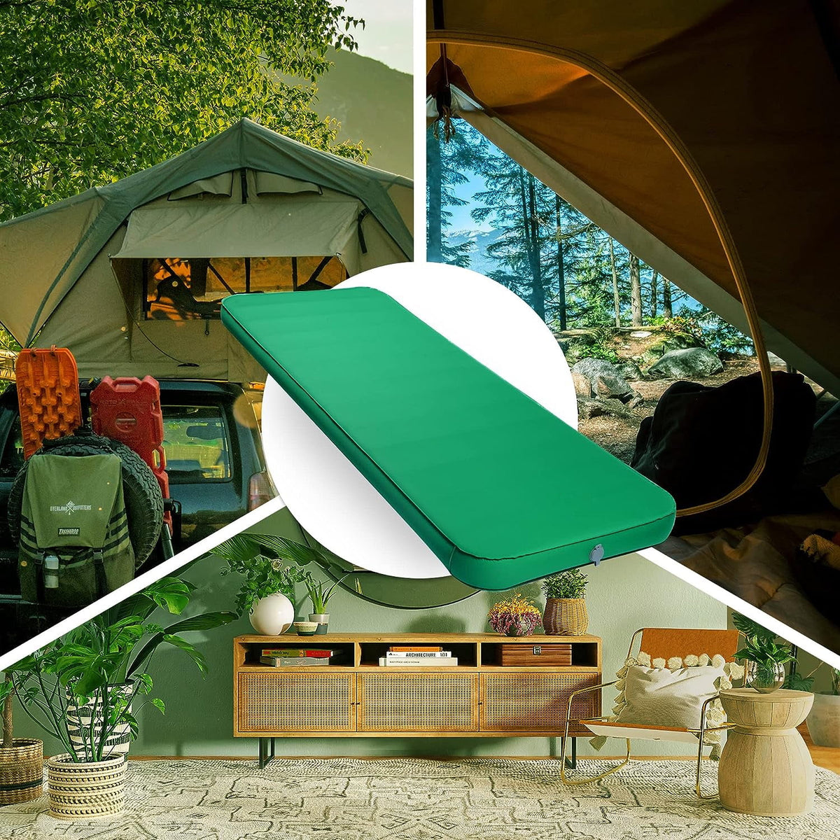 4 Inch Self Inflating Memory Foam Camping Mat I1518