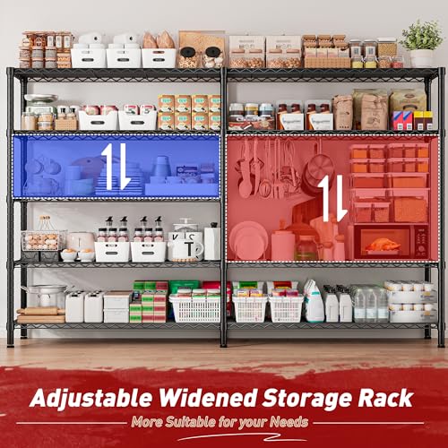 73''W 5-Tier Metal Wire Shelving Unit G658