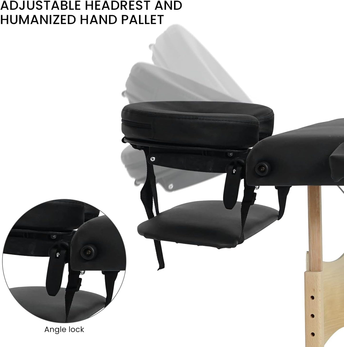 Black 3 Fold Portable Massage Bed with Carrying Case W22204