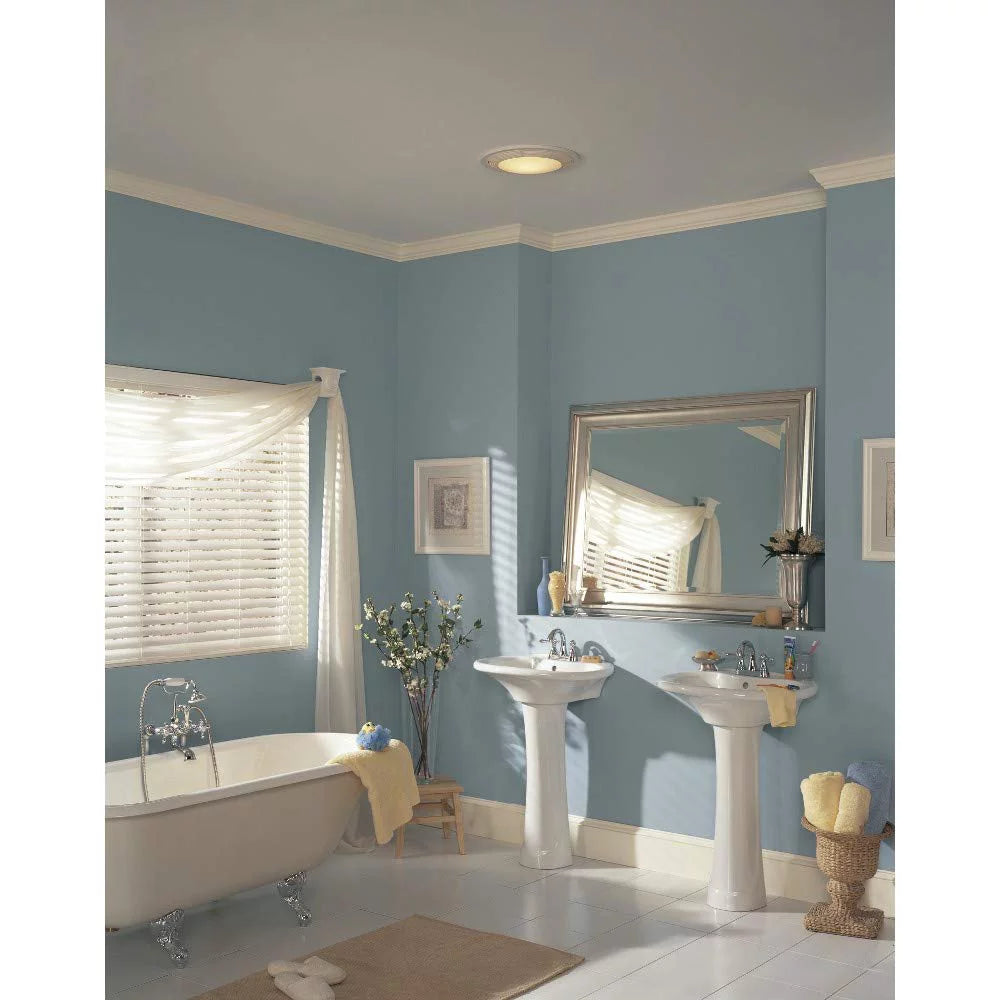 White Round Fan and Light Combo, 100 CFM C664