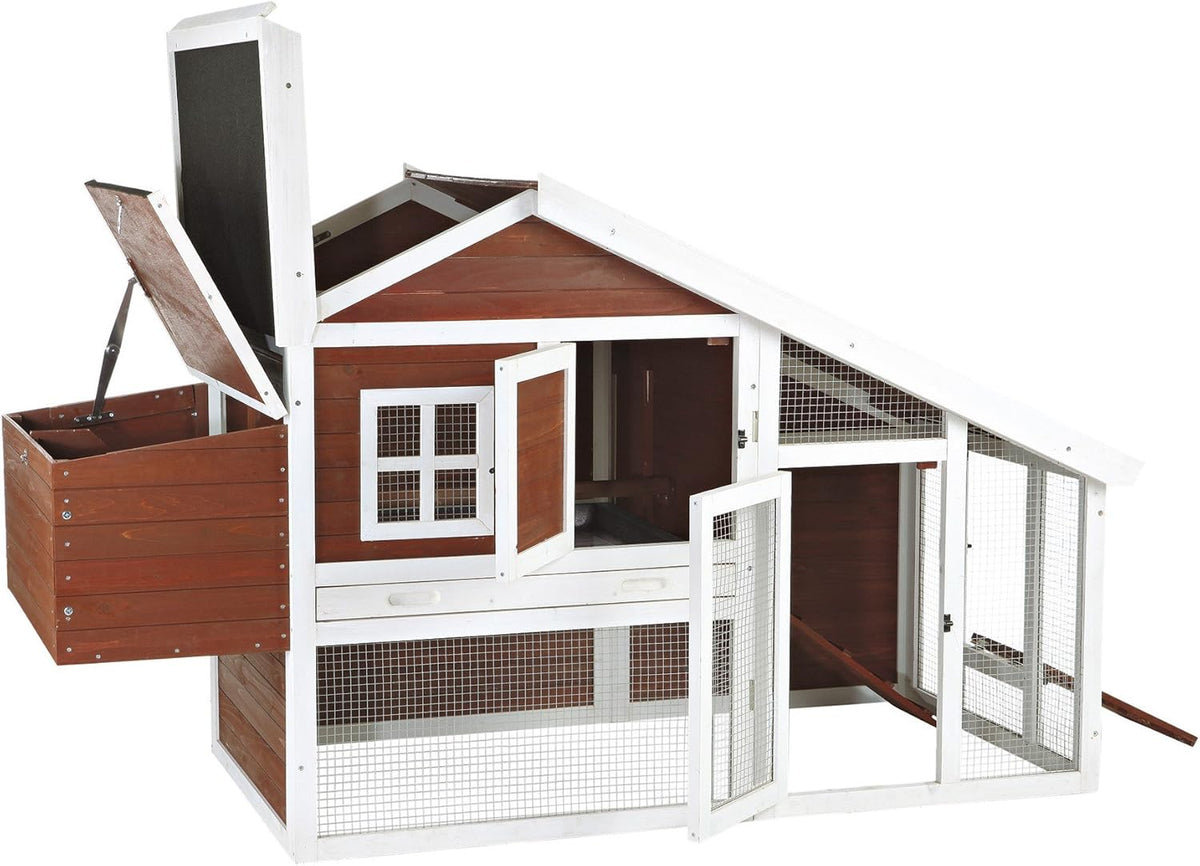 72-in Enclosed Outdoor Chicken Coop with Run and Nesting Box H788