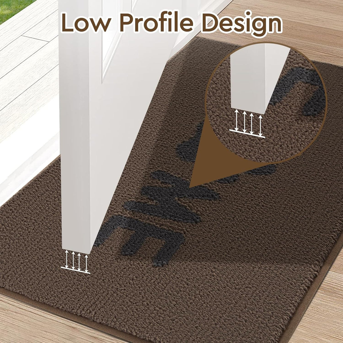 Brown 20"x32" Non Slip Absorbent Door Mat W4632