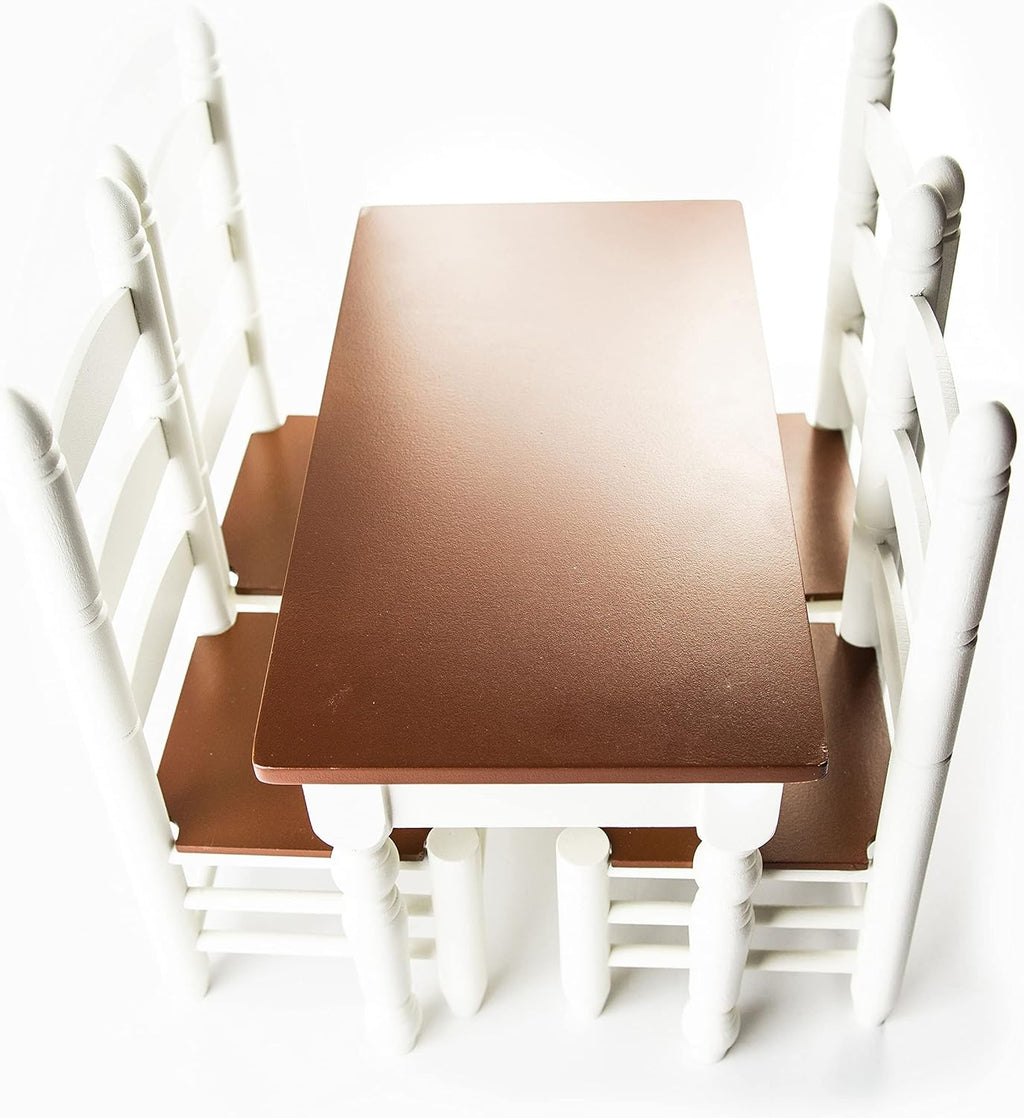 18 Inch Doll Furniture Wooden Kitchen Table and Two Chairs W44050