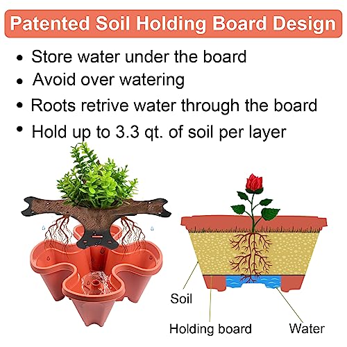 7 Tier Stackable Planters with Removable Wheels N133093