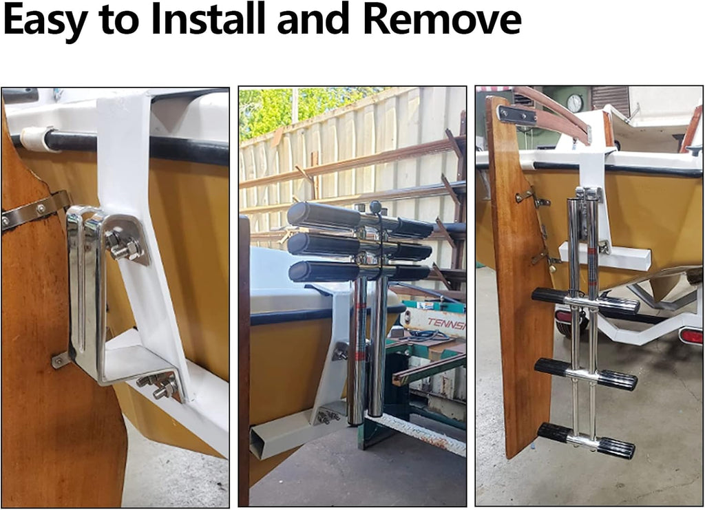 Telescoping Stainless Steel 3 Step Dive Ladder I179516