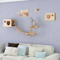 Cat Wall Shelves, Cat Wall Furniture, Cat Bridge Wall Mount Cat Perch, Hammock Cat Tree Cat Climber Set, DIY Combination P52808