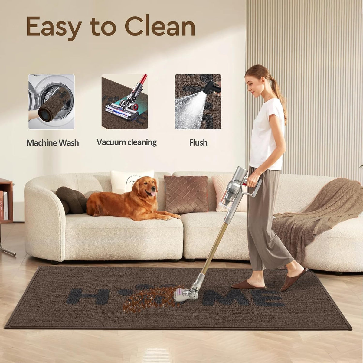 Brown 20"x32" Non Slip Absorbent Door Mat W4632