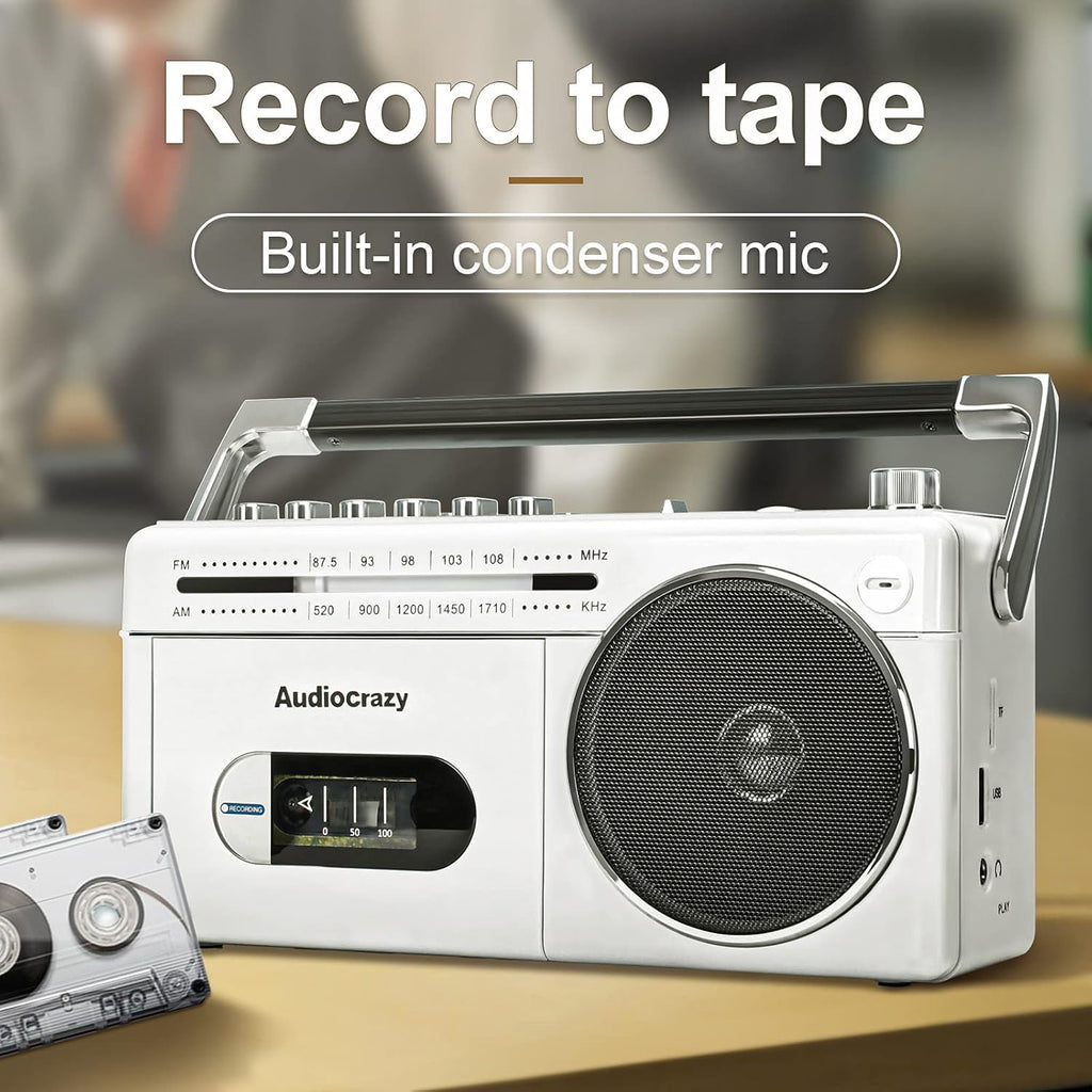 Portable Cassette Player Recorder AM FM Radio Boombox with Speaker U68728
