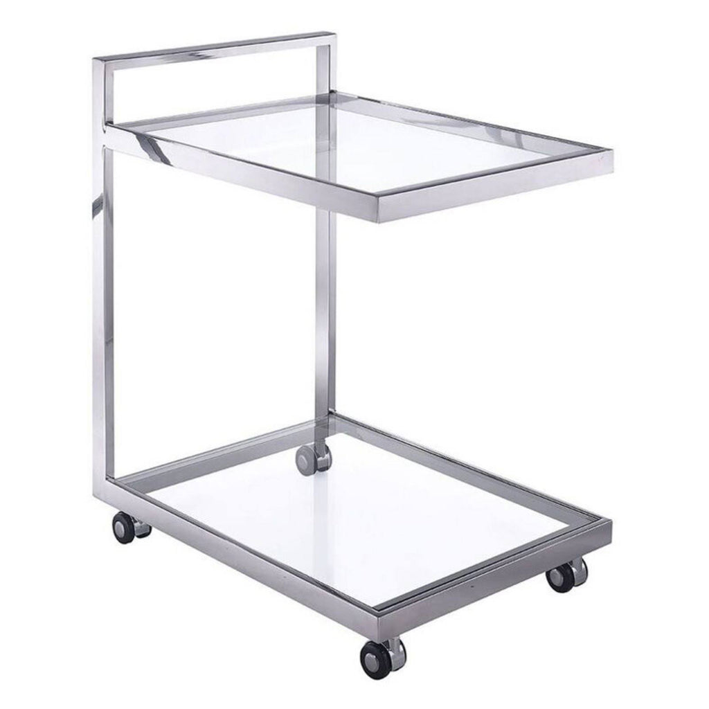 Clear Glass Side Table/Bar Cart T32063