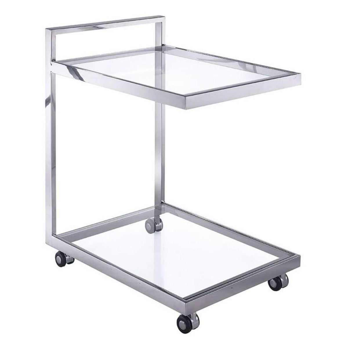 Clear Glass Side Table/Bar Cart T32063