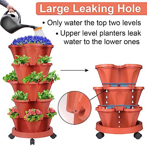 7 Tier Stackable Planters with Removable Wheels N133093
