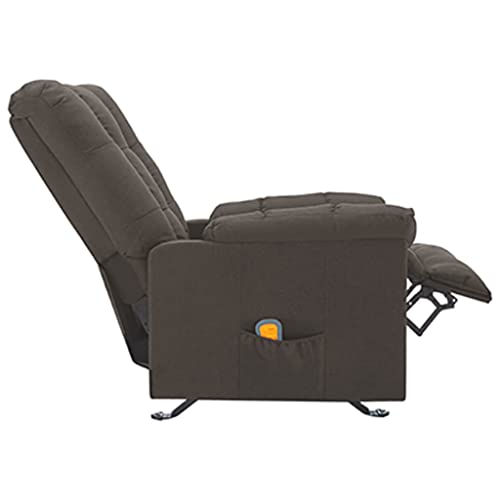 Brown Fabric Reclinable Massage Wingback Chair K65351