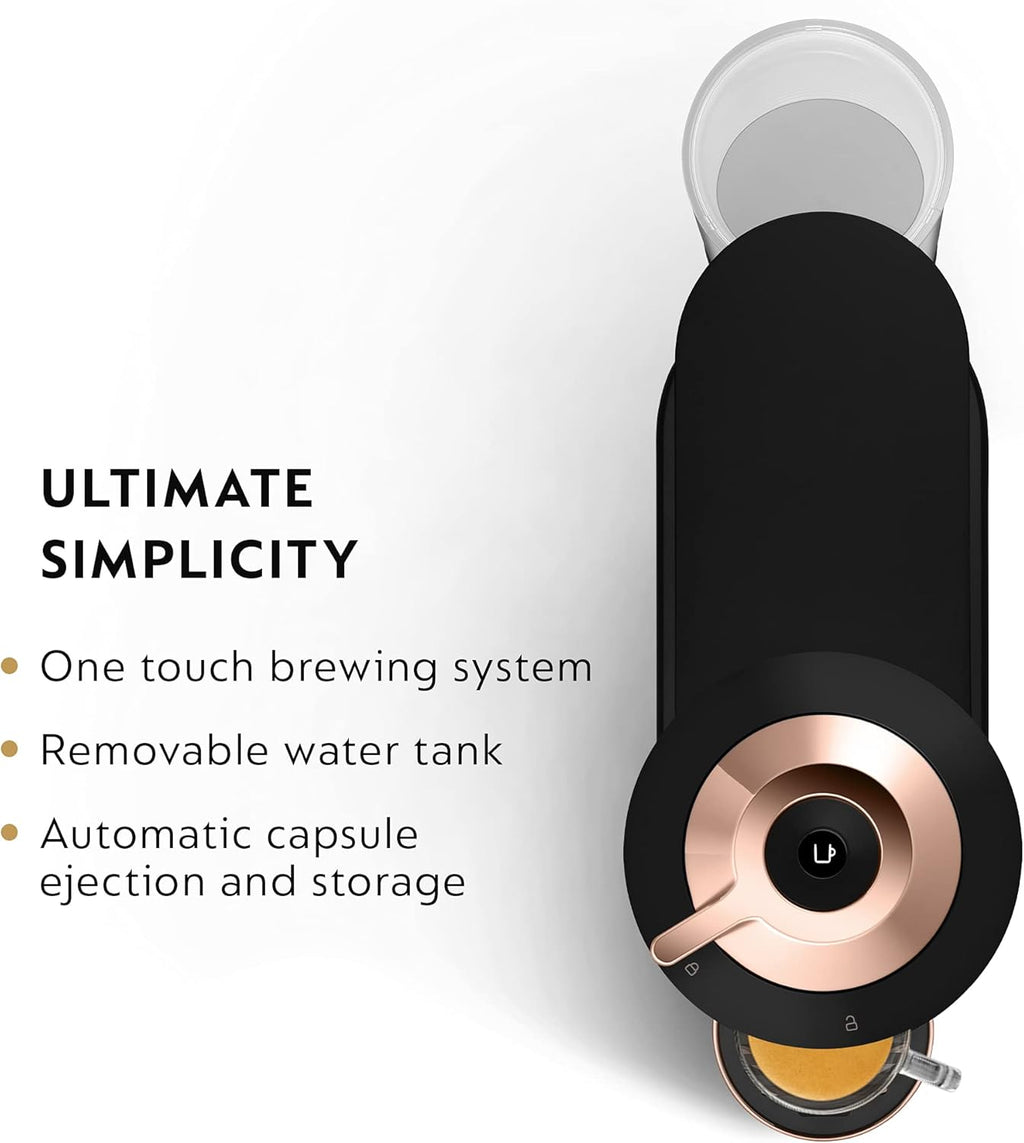 Matte Black Rose Gold Coffee and Espresso Machine with Milk Frother H466033
