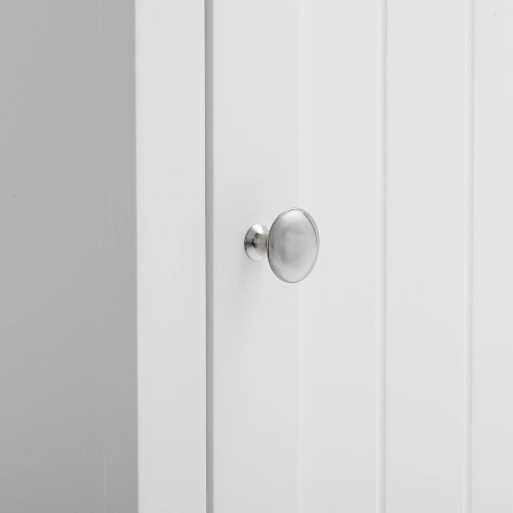 White Wooden Bathroom Floor Cabinet with Adjustable Shelf Z54714
