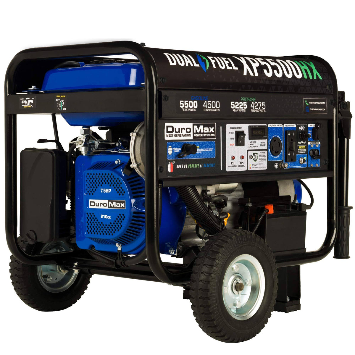 5,500/4,500-Watt Dual Fuel Gasoline/Propane Portable Generator E573056