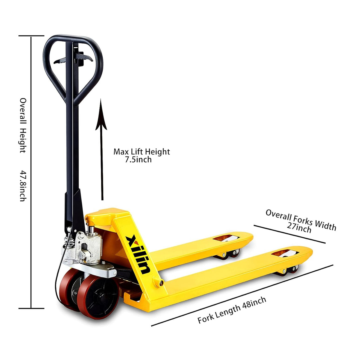 Pallet Jack Hand Pallet Truck 48 Lx27 W 5500lbs Capacity with Brake System F575976