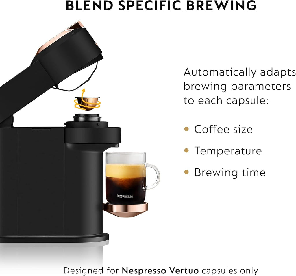 Matte Black Rose Gold Coffee and Espresso Machine with Milk Frother H466033