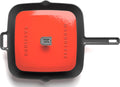 Enameled Grill Pan with Press (Iron Red) F709