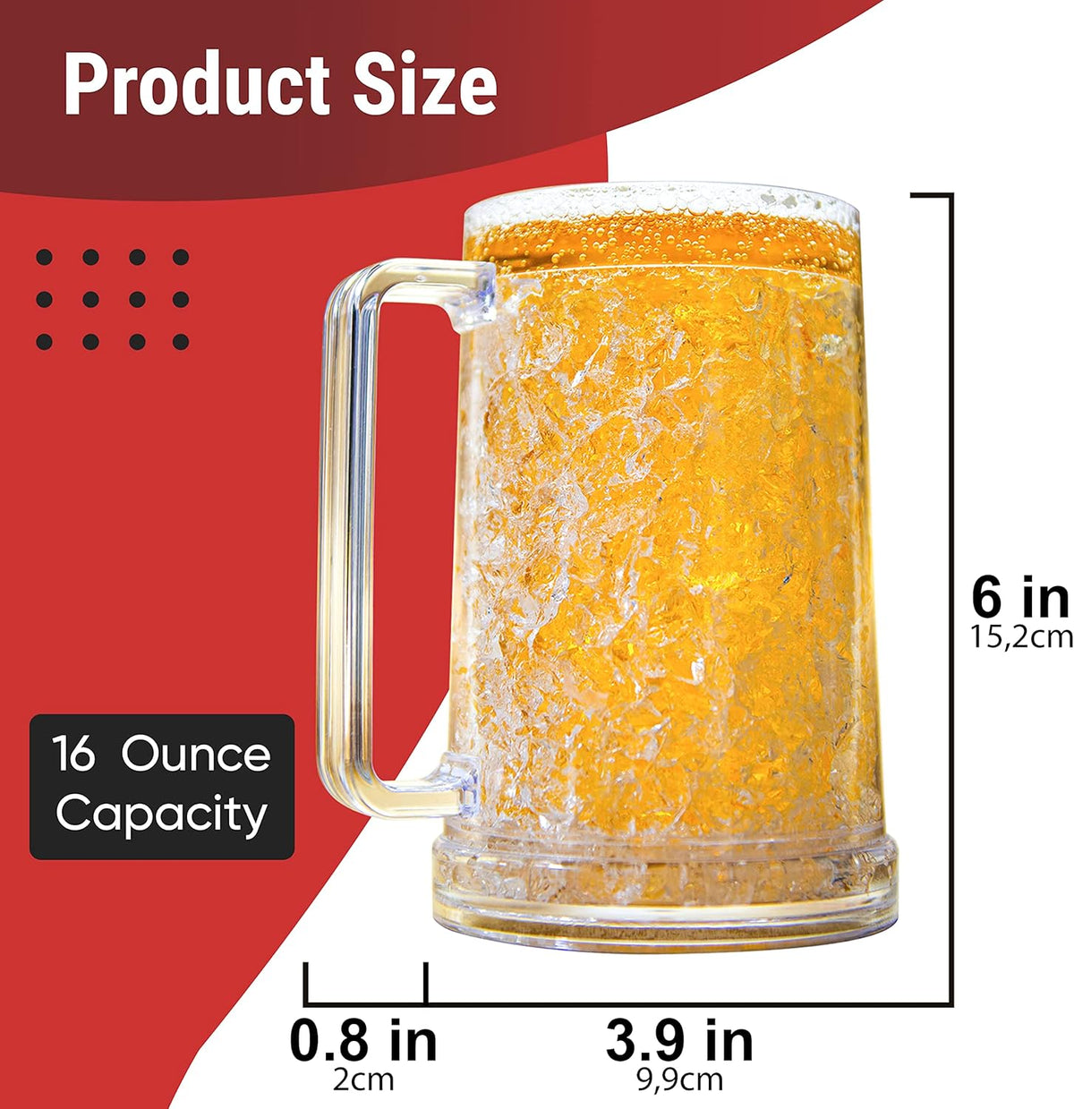 Clear Double Walled Beer Mugs with Handles Set Of 4 X263