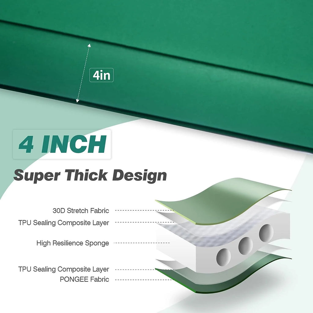 4 Inch Self Inflating Memory Foam Camping Mat I1518