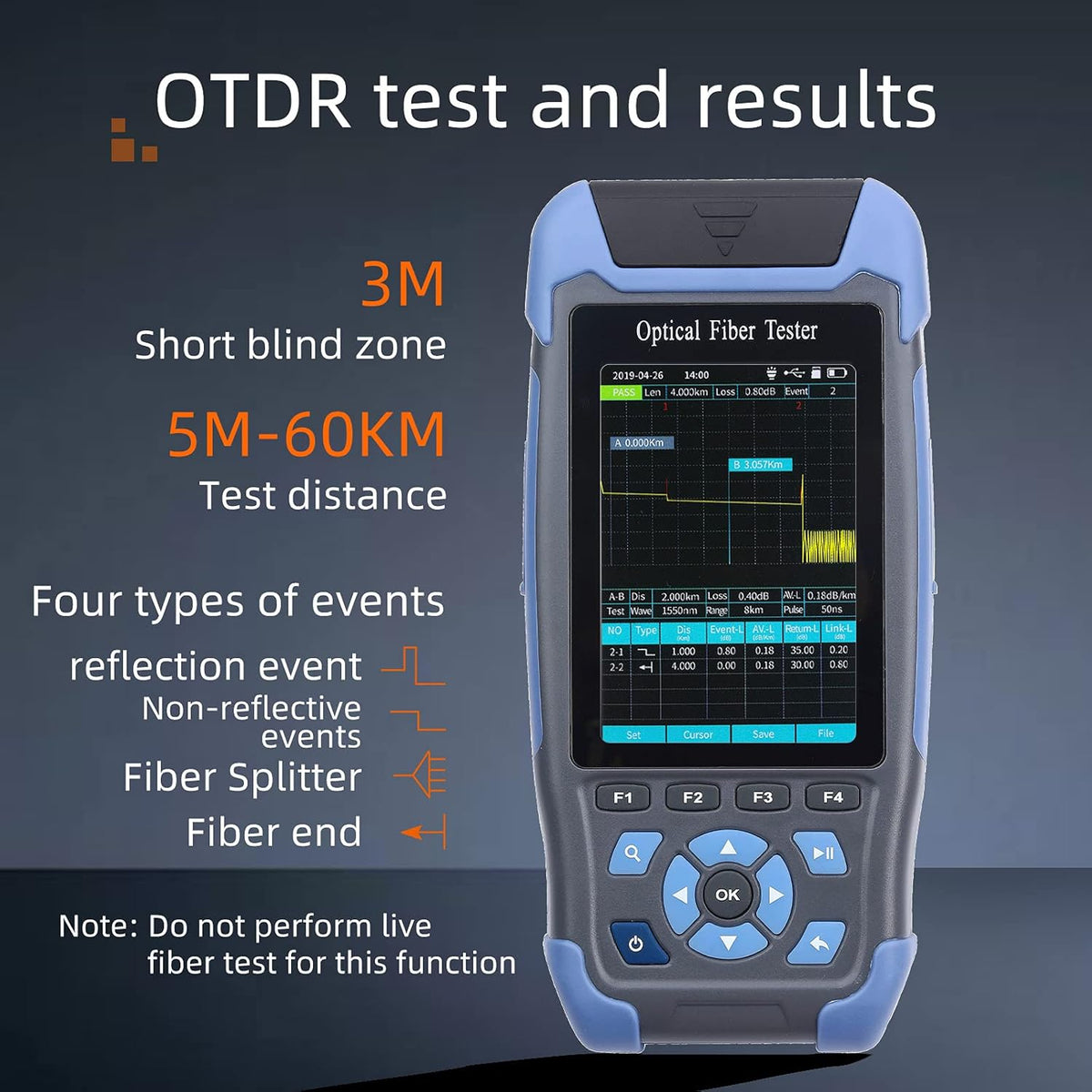 OTDR Fiber Optic Tester 1310/1550nm with OPM OLS RJ45 VFL Test T575811