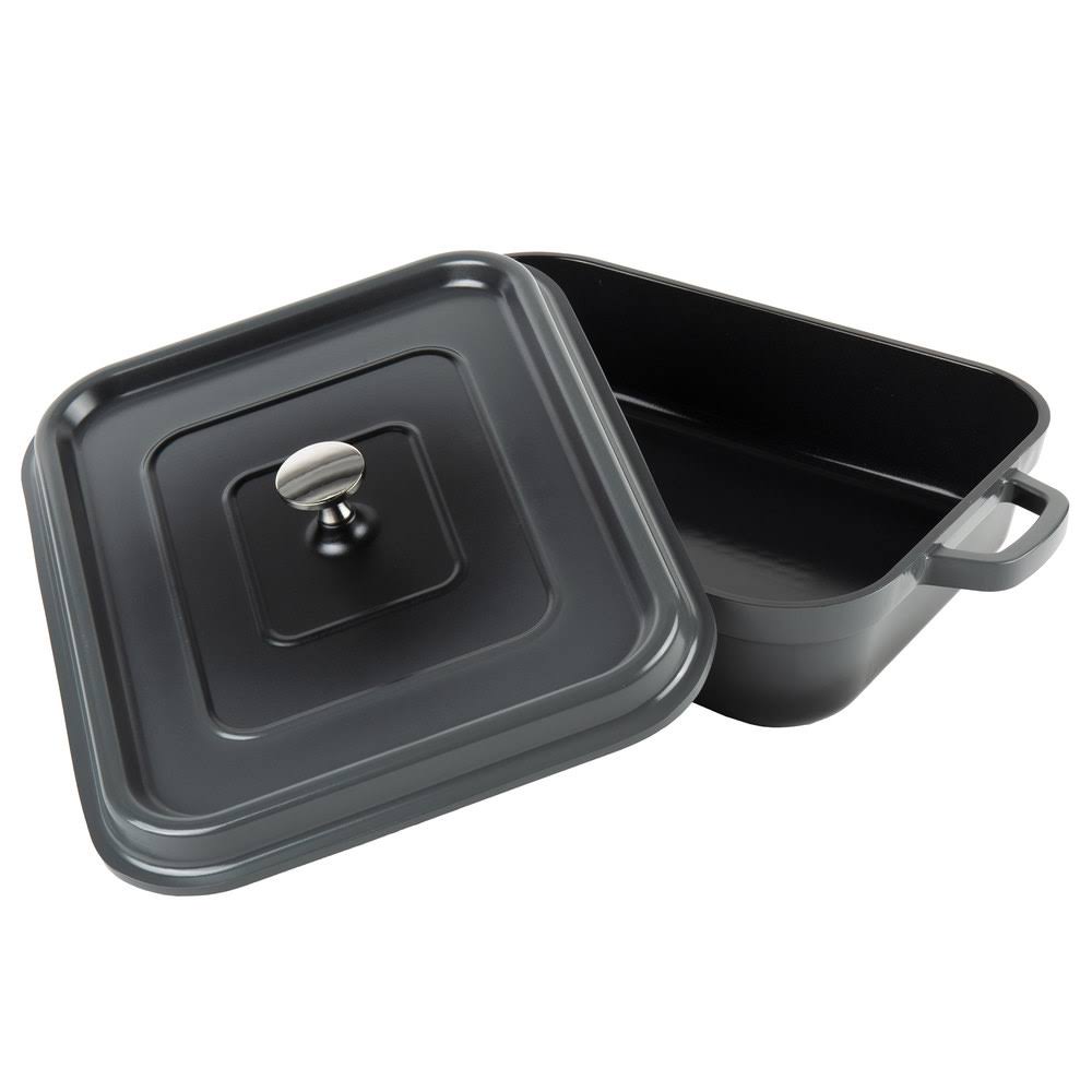 Lightweight Cast Aluminum Roaster Pan with Lid, 5 Quart, Gray T65401