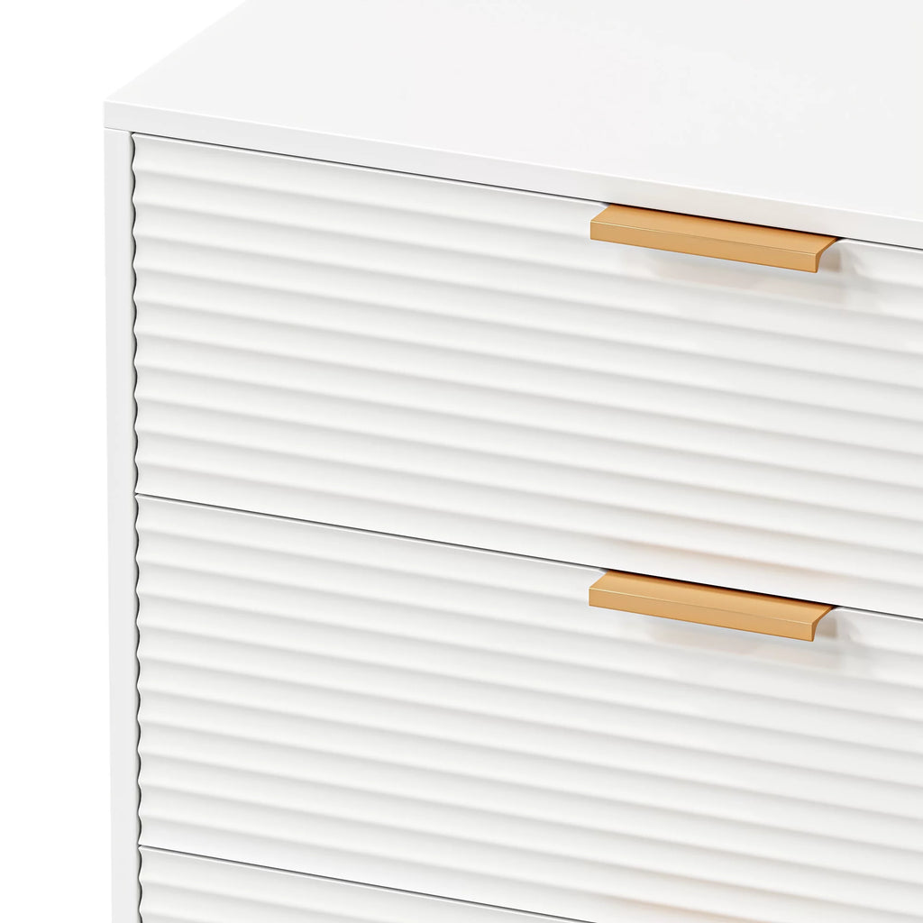 Creamy 6 Drawer Wood Dresser with Metal Base M882