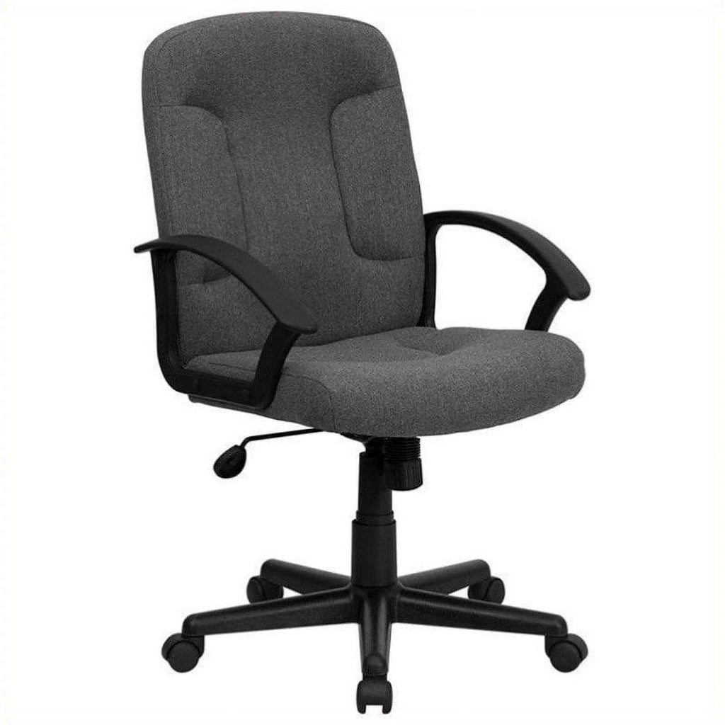 Gray Mid Back Office Chair with Nylon Arms J188