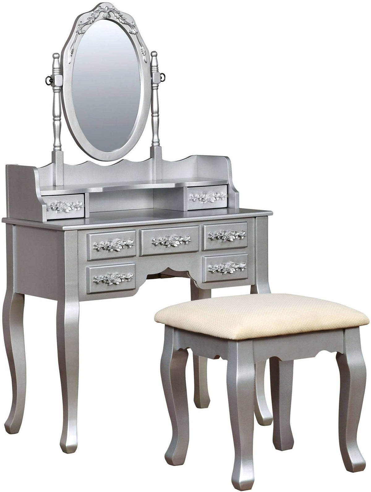 Silver Vanity with Stool A4508