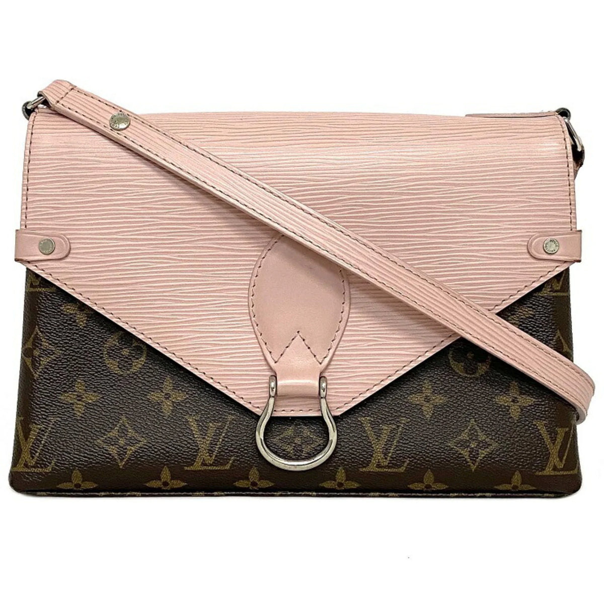 Pink Brown Monogram Leather Handbag C90810