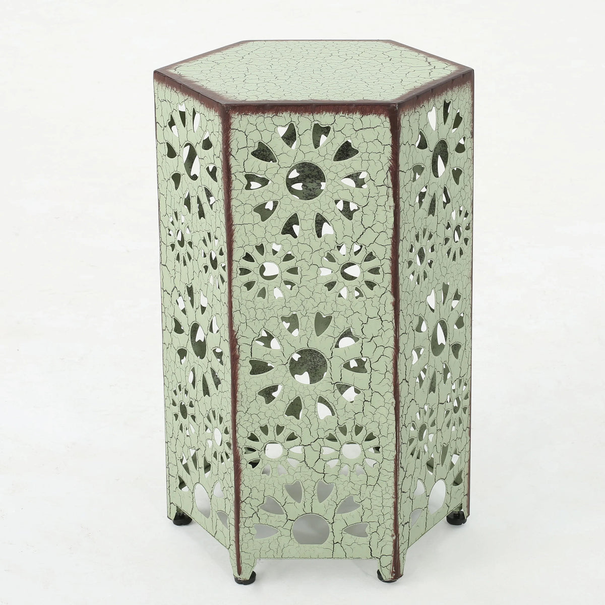 12 Inch and 14 Inch Iron Side Table Set I2014