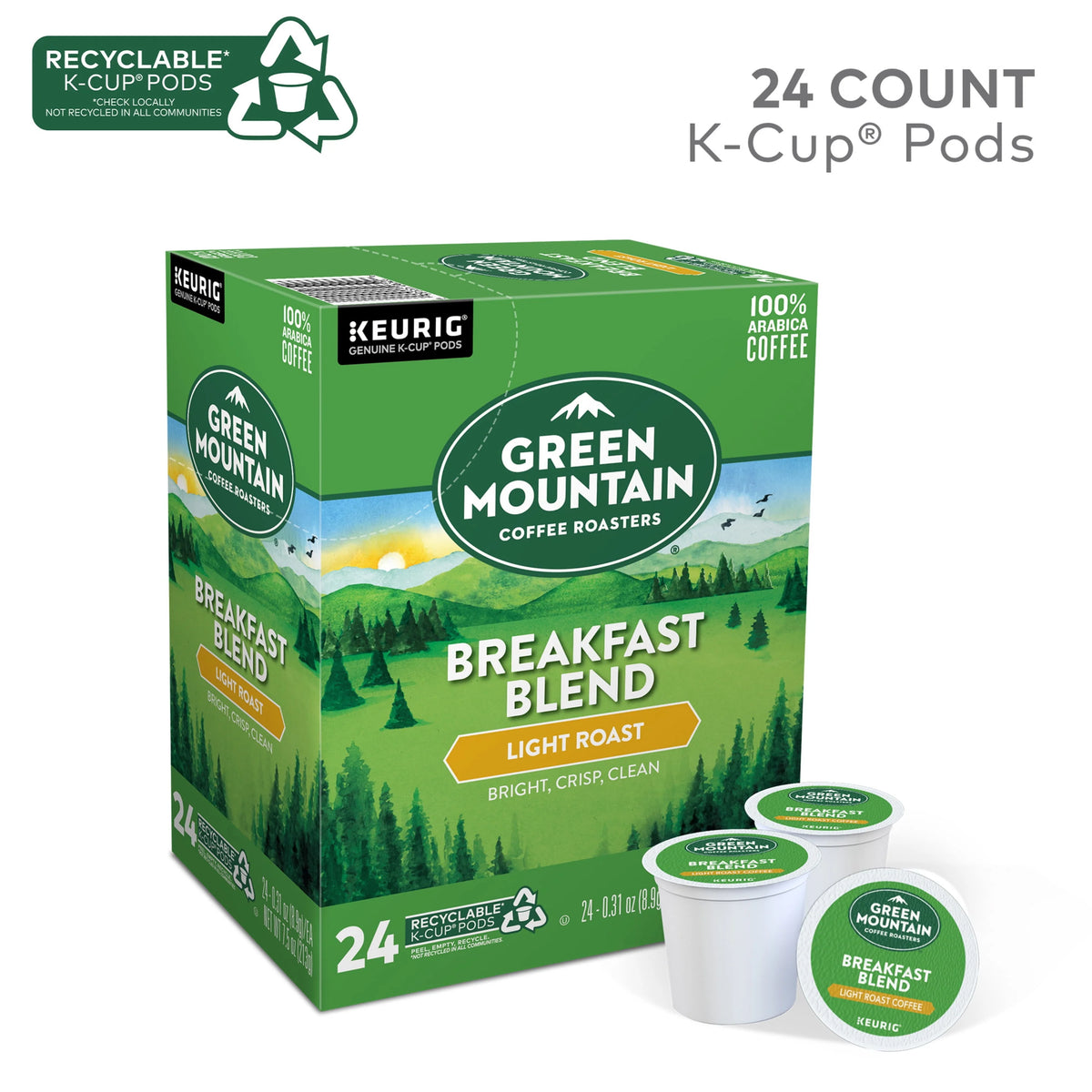 Light Roast K-Cup Coffee Pods, 24 Count S958
