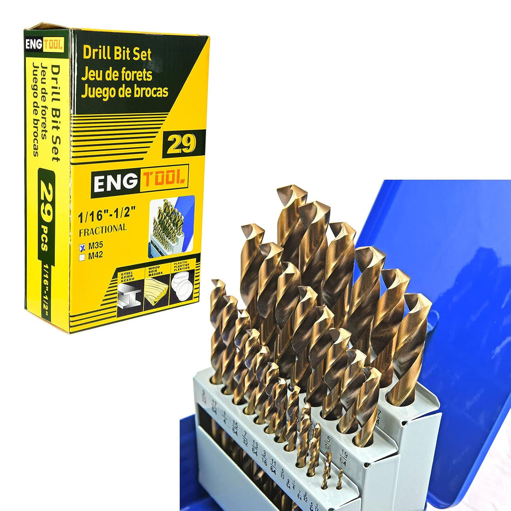29 Piece Cobalt HSS M35 Twist Drill Bit Set B94303
