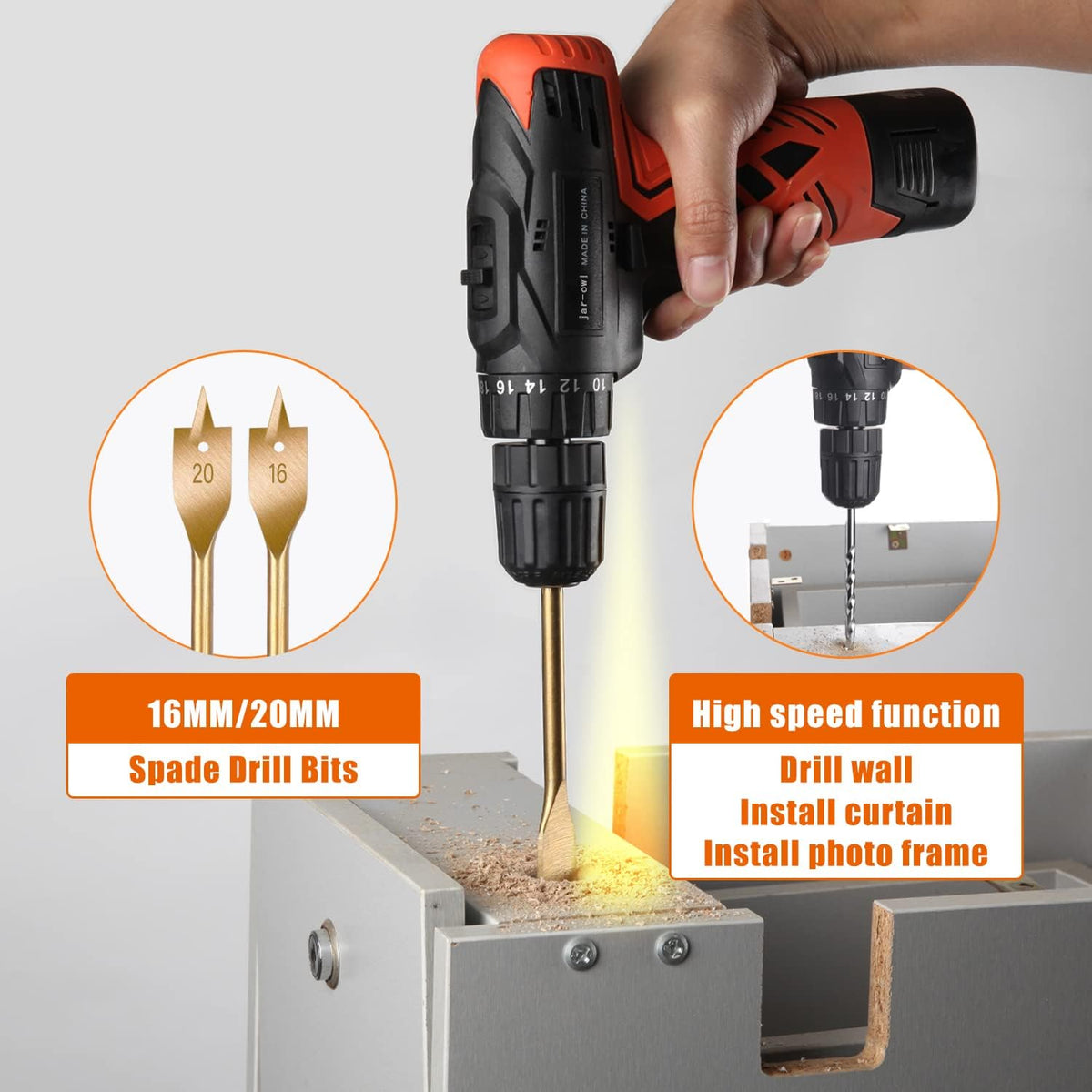 60pcs Cordless Drill Tool Set with Toolbox P36466