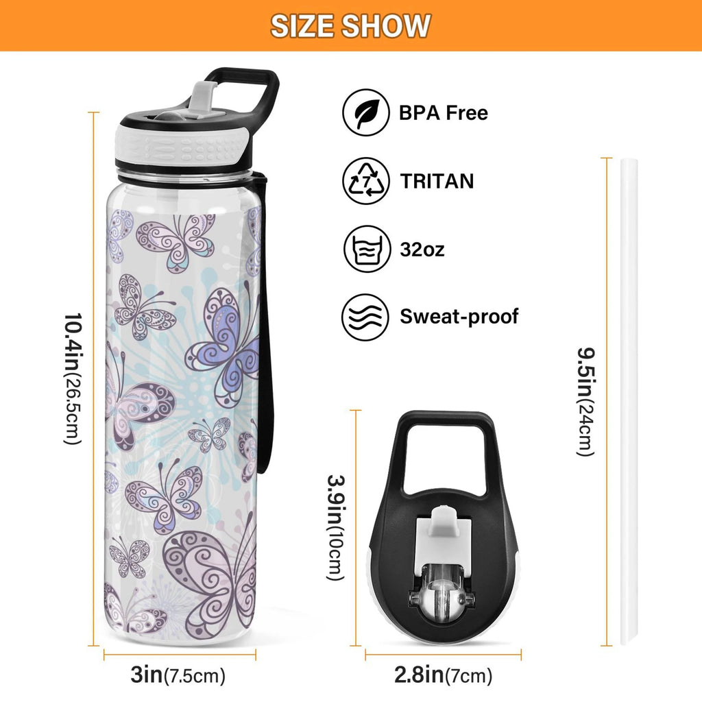 32oz Leakproof Tritan Sports Water Bottle with Straw Y62157