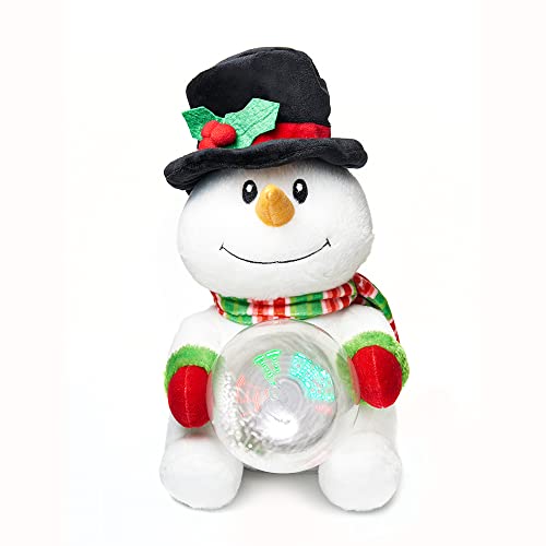 Animated Christmas Snowman LED Light Plush Toy 12 Inches X9161