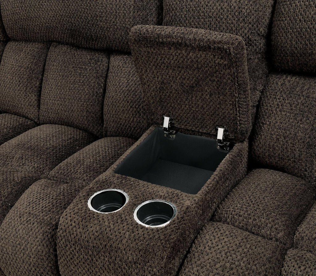Brown Flannelette Recliner Sectional E660302