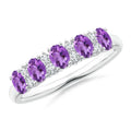 Oval Amethyst 925 Sterling Silver Engagement Ring G716876