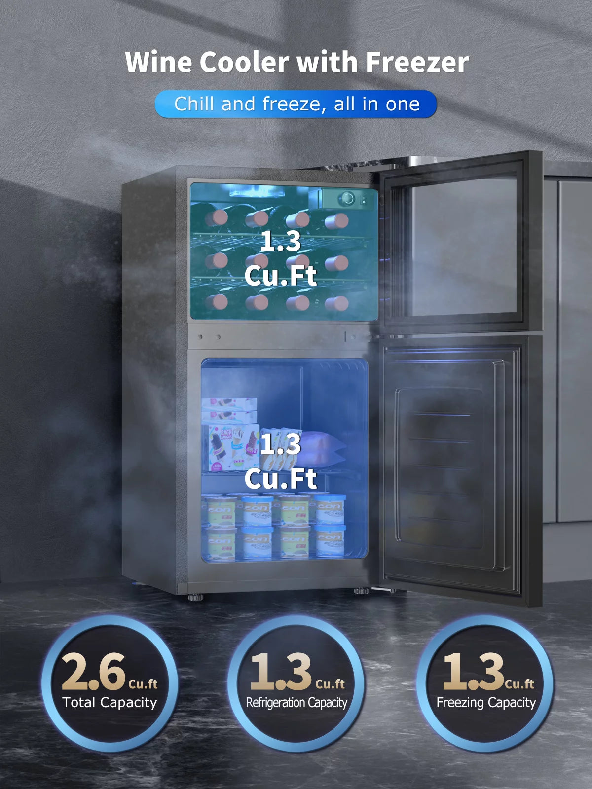 2-Door Wine Cooler and Freezer V783
