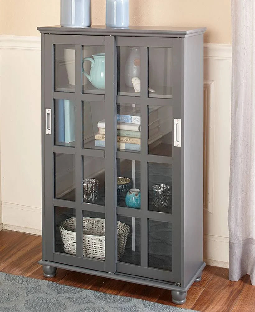 Gray Sliding Door Cabinet V149225