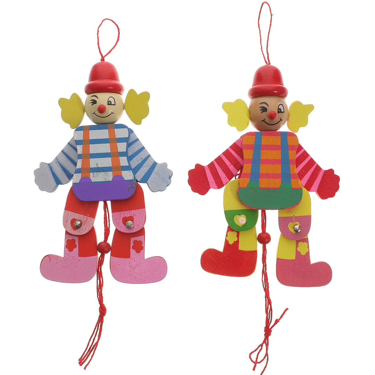 2Pcs Wood Clown Marionette Puppet Toy M53131