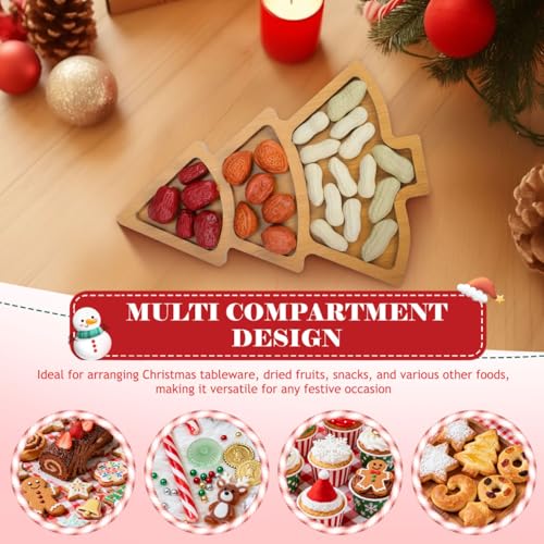 2Pcs Christmas Tree Shaped Wooden Serving Platters P88315