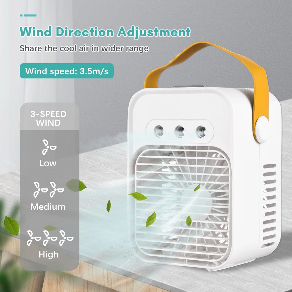 Portable Air Cooling Fan with LED Light 3 Wind Speeds J5657